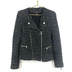 McGinn Carly Metallic Tweed Moto Jacket
